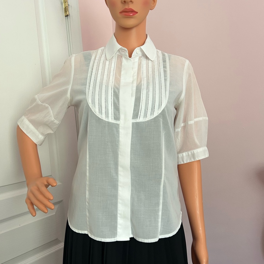 Burberry Sheer White Blouse